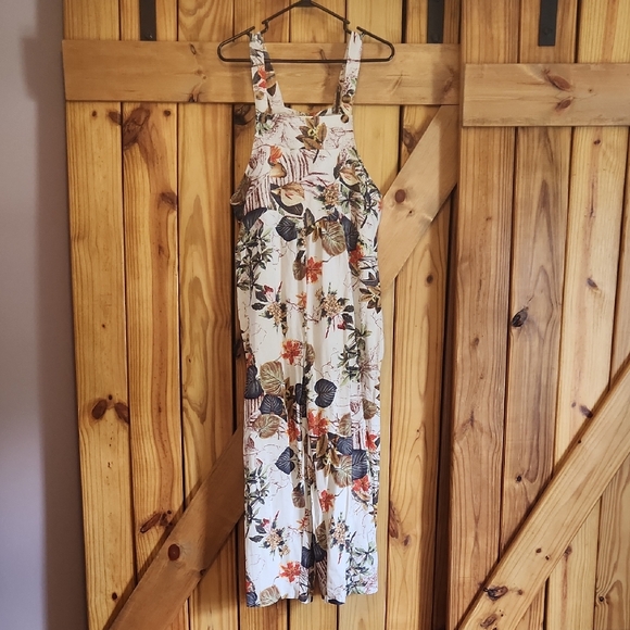 Pants - Cream Halter Sleeveless Jumpsuit for Resort Wear
